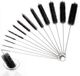BeiJingLiangPinJiaZuoKeJiWenHuaFaZhanYouXianGongSi Set de 13 brosses tubulaires en nylon pour bouteille, tuyau, tube, éprouvette, mixeur, centrifugeuse, extracteur, etc. brosse pour bouteille (noir)