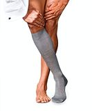 FALKE No. 9 Pure Fil d´Écosse katoen kniekousen heren grijs - maat 41-42