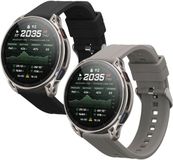 kwmobile 2x horlogebandjes geschikt voor Amazfit Cheetah 2 Ultra bandje - Smartwatch bandjes van TPU - Activity tracker horloge band in grijs / zwart