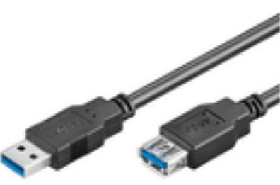 MicroConnect USB 3.0 A naar A Kabel - 5m - Zwart