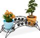 Merkloos Relaxdays plantenrek - 3 bloempothouders - 21 x 55 x 19 cm - ijzer - binnen - buiten - antiek