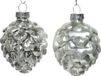 Decoris Denappel Dennenappel glas d5h7 cm zilver 6st