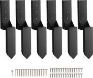 Vevor Hekpaalanker Reparatieset 6-pack Binnendiameter 3,5 x 3,5 inch Stalen hekpaalsteunanker Grondpen voor het repareren van scheve, gebroken houten hekpalen Wikkel