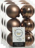 Decoris boules de Noël - 36 pièces - brun noyer - 6 cm - plastique - mat/brillant