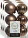 Decoris boules de Noël - 36 pièces - brun noyer - 6 cm - plastique - mat/brillant