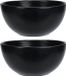 Excellent Houseware bols à soupe - 2x - Lava stone - céramique - D15 x H7 cm - noir - empilable