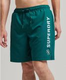 Superdry - Gerecyclede zwemshort met appliqué 48 cm - Heren - Groen