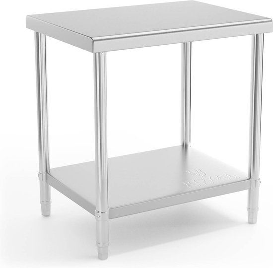 Royal Catering RVS Werktafel - 80x60cm - 190 kg - Opvouwbaar