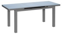 Ibiza Table de jardin extensible - aluminium anthracite - plateau verre texturé fumé - 8 à 10 personnes