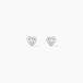 Boucles d'oreilles Puces Dot Coeur Plein Oxyde de Zirconium Blanc