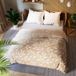 Markizeta IRMA - Housse de couette en satin de coton - 160x200 cm - Design de rosettes beige