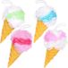 BRUBAKER Set van 4 Badspons Douche Spons - Wafel Ice Zeep Spons - 45 g Badbal voor Kinderen en Volwassenen - Zachte Scrubbende Spons - Ijswasspons incl. Geschenkverpakking - Kleurrijk