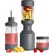 BEAST Blender - Smoothie maker met 3 to-go bekers, bewaardoppen en draagclip - 1200W - Mixt bevroren fruit & ijs - Grijs