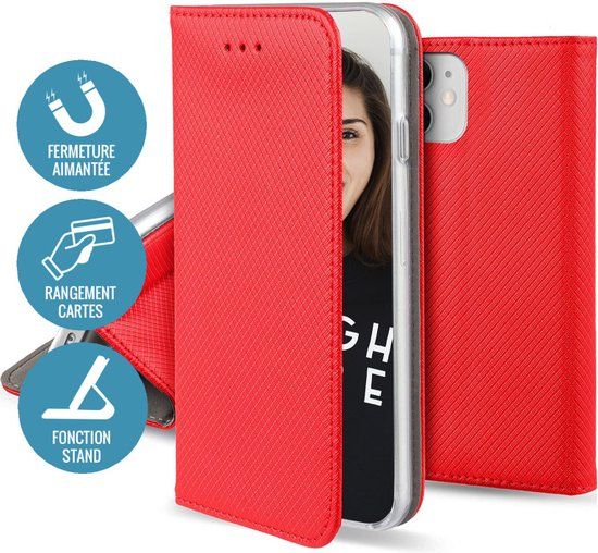 Jaym, Book Case Geschikt voor Samsung Galaxy S23 Plus, Rood