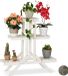 Merkloos Relaxdays plantenstandaard hout - 5 plateaus - binnen - 83x83x28 cm - wit