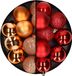 Billiet - Vanlaere 24x pièces boules de Noël en plastique mélange de cuivre et rouge 6 cm