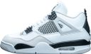 Nike Air Jordan 4 Retro Military Black - Schwarz - Leder - Gummi - Unisex - Erwachsene - Niedrige Sneaker - Größe 45