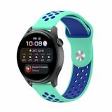 By Qubix - Sport Edition siliconen band - Mintgroen + blauw - geschikt voor Huawei Watch GT 6 / GT 7 / GT 6 pro / GT 7 pro - 46mm