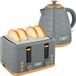 HOMCOM Ensemble petit déjeuner avec bouilloire et grille-pain - Gris