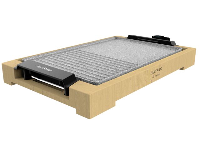 Cecotec Tasty&Grill 2000 Bamboo MixStone - Elektrische Grillplaat - 2000W - Grijs/Hout