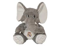 CyP Brands Real Madrid pluche figuur, olifant, 25 cm, grijs, officieel product