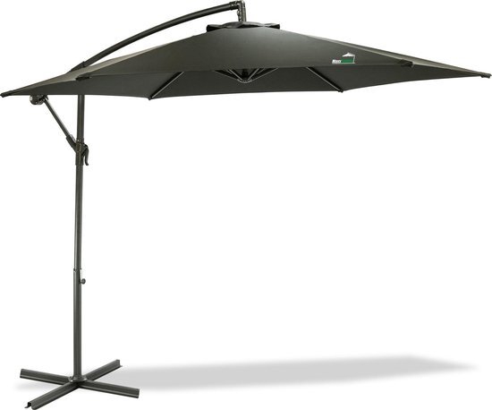 Maxx-garden Deluxe - Duurzame zweefparasol - Ø300 cm - Kantelbaar - Inclusief extra parasolhoes - 3 meter doorsnede - Zwart