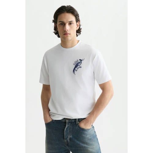 Scotch & Soda relaxed fit T-shirt met backprint - wit