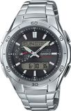 CASIO Waveceptor horloge, roestvrij staal, quartz, sportief, grijs