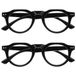 OPULIZE RIO - 2-Pack - Blauwlichtfilter Leesbril - Plat Bovenstuk - Zwart - Heren & Dames - Veerscharnieren - BB53-1- +3.00