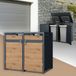 ML-Design Vuilnisbakbox voor 2 Afvalemmers 240L Antraciet Eiken Look Staal