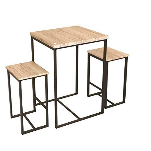 Urban Living - Hoge Bartafel met 2 Barstoelen/krukken