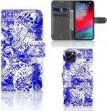 B2Ctelecom Telefoonhoesje met Naam Apple iPhone 11 Pro Max Angel Skull Blue