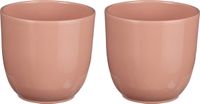 Mica Decorations Tusca Plantenpot - 2x - Lichtroze - Keramiek - D17/H16 cm