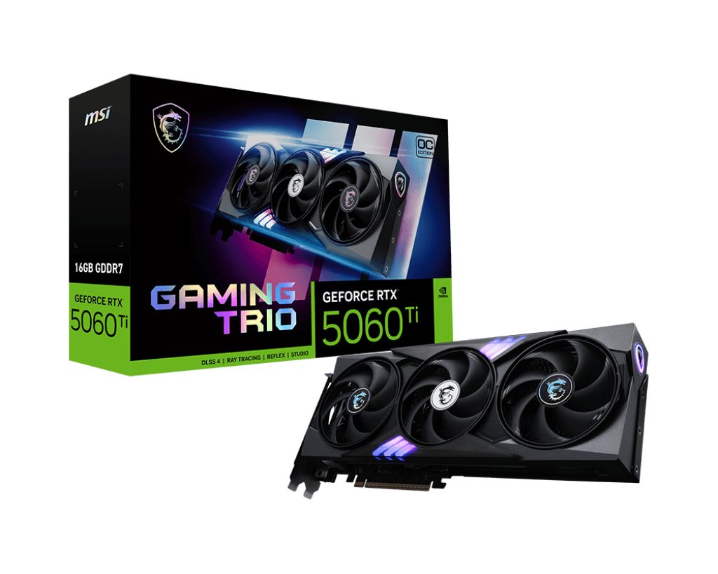 MSI GeForce RTX 5060 Ti 16G GAMING TRIO OC - NVIDIA 16 GB GDDR7 Graphics Card