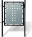 vidaXL Zwarte Enkele Deur Schuttingpoort 100x125 cm Staal Gepoedercoat Inclusief Deurbeslag