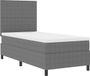 vidaXL Boxspringbed Lichtgrijs en wit 100 x 200 cm Corduroy stof