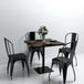 Prolenta Maison Exclusive - Table de bistrot en MDF et acier, carrée, 80 × 80 × 75 cm, frêne foncé