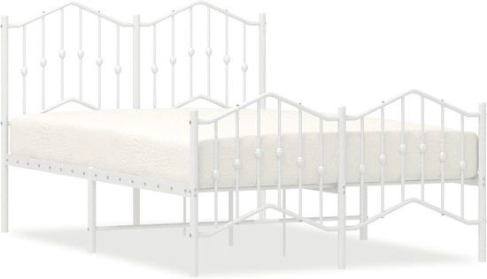 vidaXL Bedframe Metaal Wit 120x190 cm