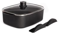 Casserole de 5,1 litres avec couvercle en verre, revêtement antiadhésif, sans PFAS, compatible induction