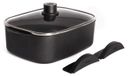 Casserole de 5,1 litres avec couvercle en verre, revêtement antiadhésif, sans PFAS, compatible induction