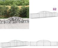 vidaXL Gabions - 2 pièces - voûté - 300x50x40/60 cm - fer galvanisé