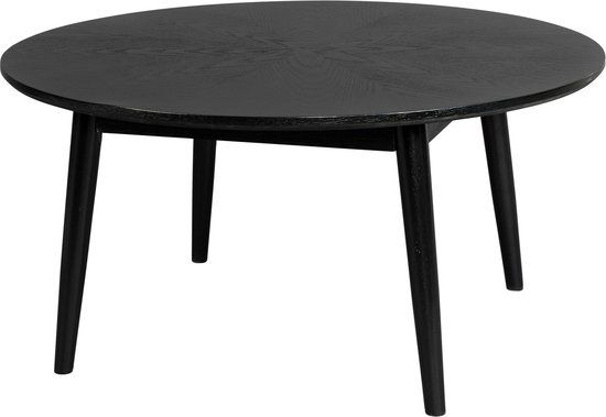 Feliz Lifestyle Fabio Salontafel Rond - 80x80 cm - Zwart - Eikenhout