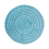 DII Haak Collectie Badmat, omkeerbaar, rond, diameter 70 cm, cameo blauw