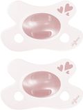 Difrax Fopspeen Natural - Newborn - Hartje - Lichtroze - 2 Stuks