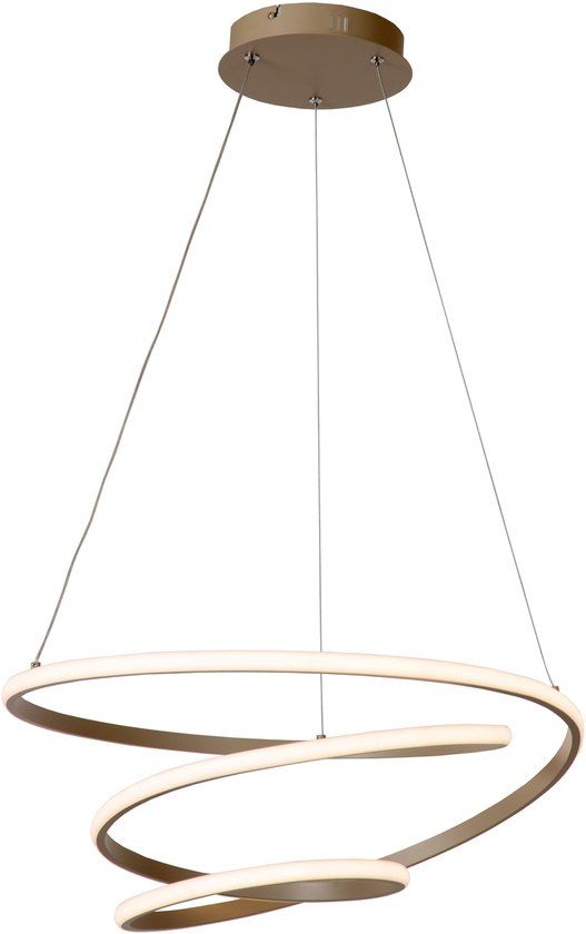 Lucide ESPIRAL - Hanglamp - LED Dimbaar - CCT - 1x40W 2700K/4000K - Taupe