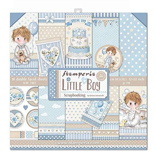 Stamperia SBBL68 papierblok 10 vellen 30,5 x 30,5 (30,5 x 12 ") dubbelzijdig Little Boy, meerkleurig