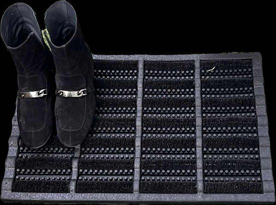 Deurmat - buitenmat - borstelmat - dirtstopper - 60 x 40 cm - zwart