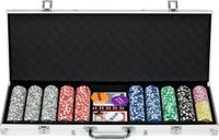 SPORTNOW Pokerfiches Set - Aluminium - 56x23,5x6,5cm - Zilver