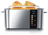 Arendo Grille-pain 4 tranches, fente longue, acier inoxydable, 1500W, écran tactile, argenté