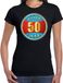 Bellatio Decorations Sarah 50e verjaardag cadeau t-shirt hoera 50 jaar zwart voor dames